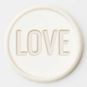 Warm Cream Minimalist Love Stamp Wax Seal Sticker