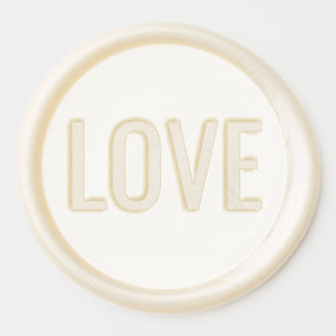 Warm Cream Minimalist Love Stamp Wax Seal Sticker