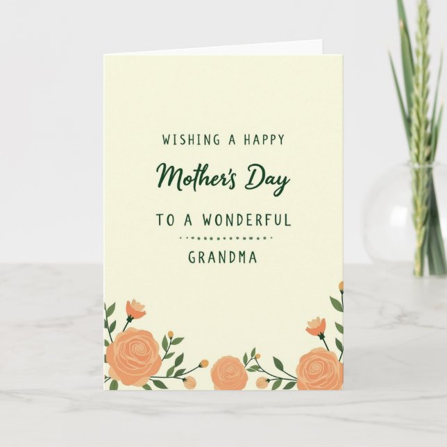 Warm Cream Mothers Day Card (Front)