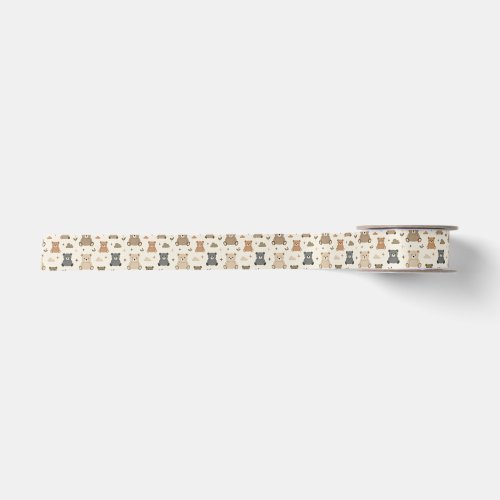 Warm Cream Teddy Bear  Satin Ribbon