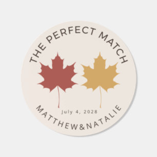 Warm Crimson Amber Gold Fall Wedding Favor Seal
