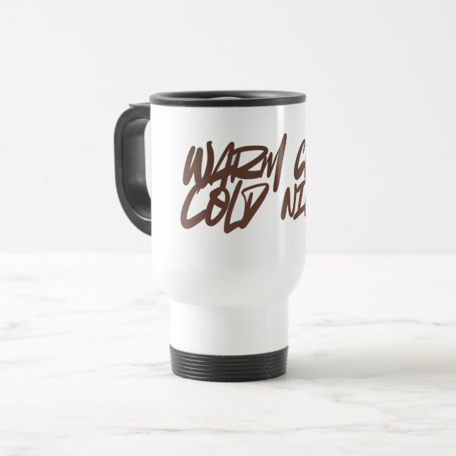 Warm Cup, Cold Night — Single Girl Winter Mug (Front Left)