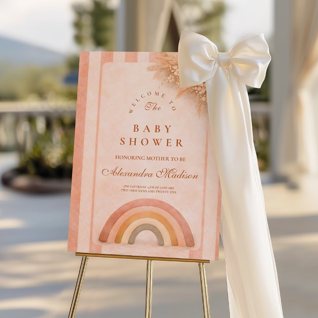 Warm Desert Boho Rainbow Baby Shower Foam Board (Creator Uploaded)