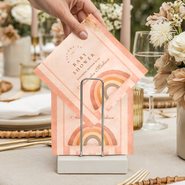 Warm Desert Boho Rainbow Baby Shower Napkins (Creator Uploaded)