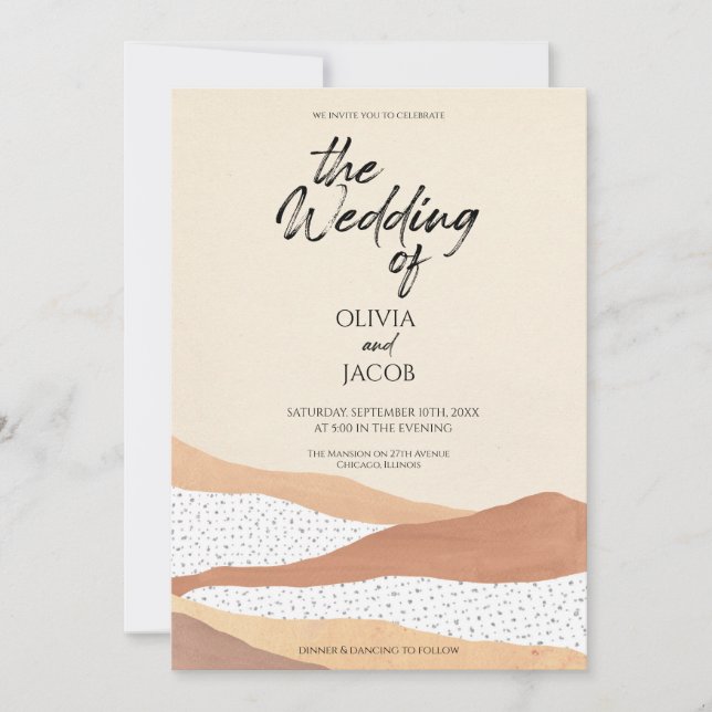 Warm desert | Boho wedding Invitation (Front)