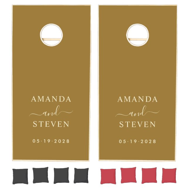 Warm Desert Couple Names with Wedding Date Cornhole Set (Set)