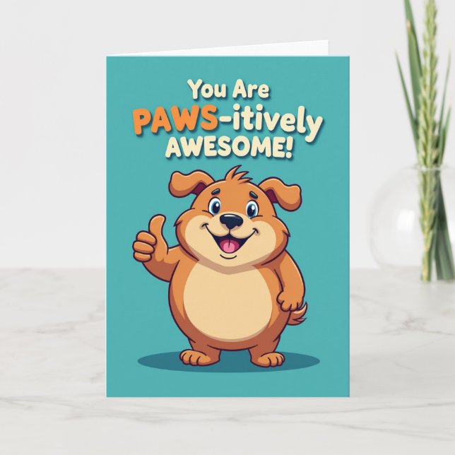 Warm Dog Birthday Card (Front)