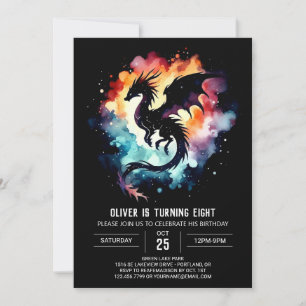 Warm Dragon Birthday Children Invitation