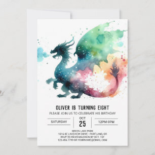 Warm Dragon Birthday Printable Invitation