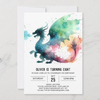 Warm Dragon Birthday Printable Invitation