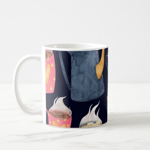 Warm Drinks Watercolor Winter Pattern Coffee Mug