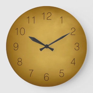 Warm Earth Colors Gold Yellow Ocher Rich Red Brown Large Clock