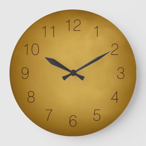 Warm Earth Colors Gold Yellow Ocher Rich Red Brown Large Clock