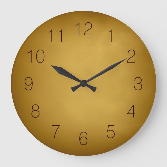 Warm Earth Colors Gold Yellow Ocher Rich Red Brown Large Clock (Front)