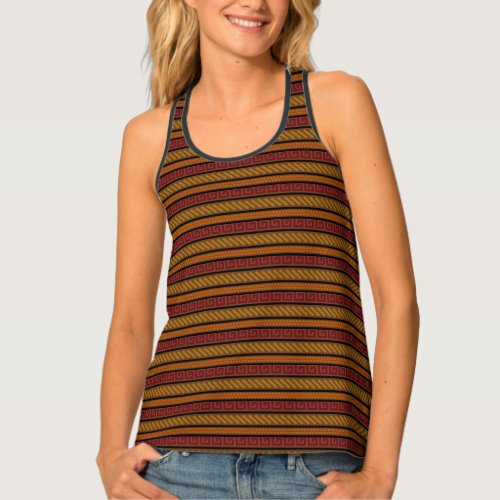 Warm Earth Tones Pattern Tank Top