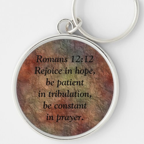 Warm Earth Tones Stone_Look Bible Verse Keychain