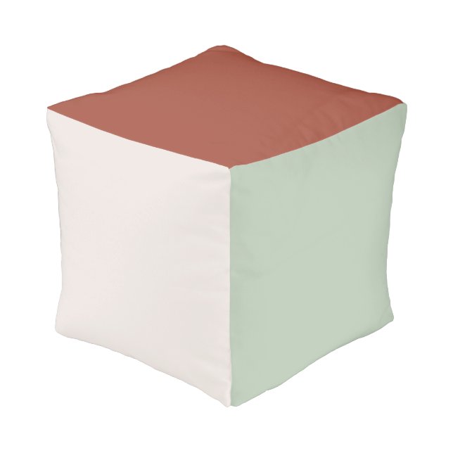 Warm Earthy Blocks Pouf (Angled Front)
