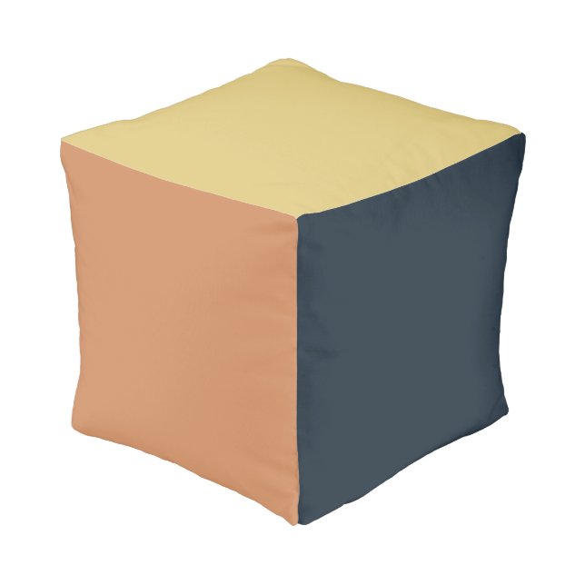 Warm Earthy Blocks Pouf (Angled Back)