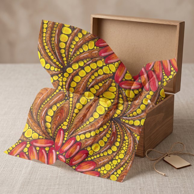 Warm Earthy Boho Abstract Botanical Art Pattern Tissue Paper (Creator Uploaded)