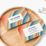 Warm Earthy Rainbow Minimalist Stripes Handmade Business Card at Zazzle