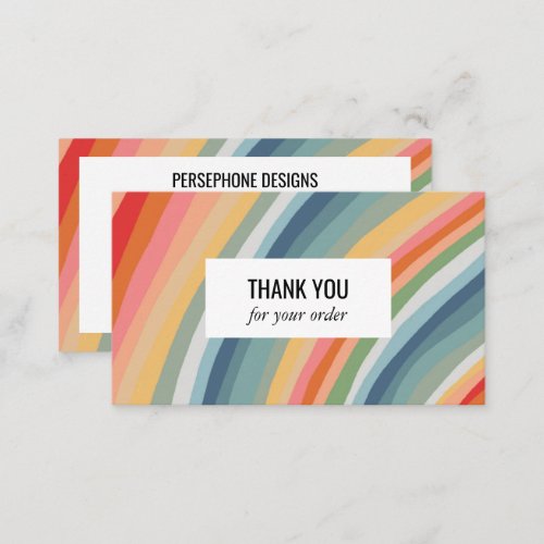 Warm Earthy Rainbow Thank You Stripes Social Icon Business Card
