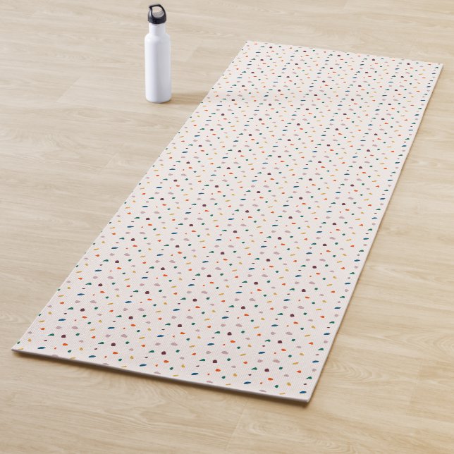 Warm Earthy Retro Boho Terrazzo Yoga Mat (In Situ)