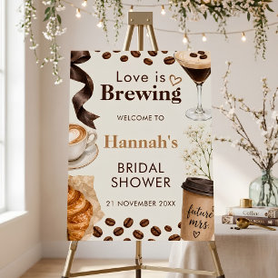 Warm Editorial Love Is Brewing Cafe Welcome Sign