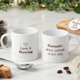 Warm Editorial Love Is Brewing Espresso Mug Favor
