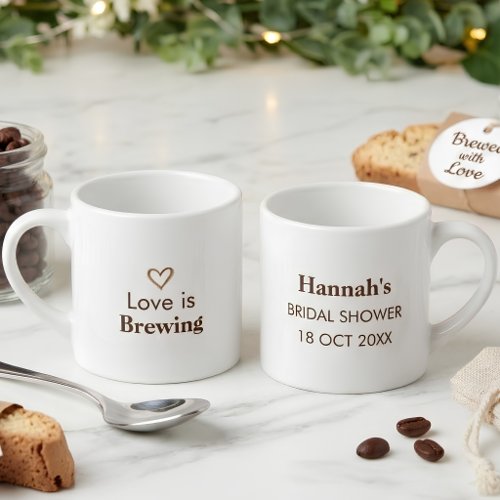 Warm Editorial Love Is Brewing Espresso Mug Favor
