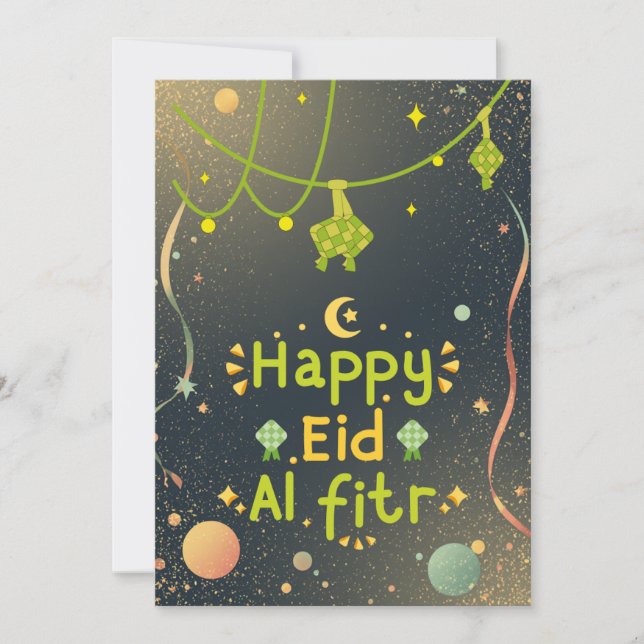 Warm Eid Celebration Design Holiday Card (Front)