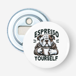 Warm Espresso Bulldog - Cozy Coffee  Bottle Opener