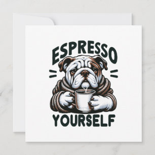 Warm Espresso Bulldog - Cozy Coffee Invitation