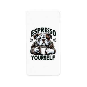 Warm Espresso Bulldog - Cozy Coffee Label