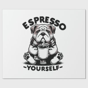 Warm Espresso Bulldog Wrapping Paper