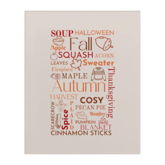 Warm Esthetic Autumn Words Acrylic Print