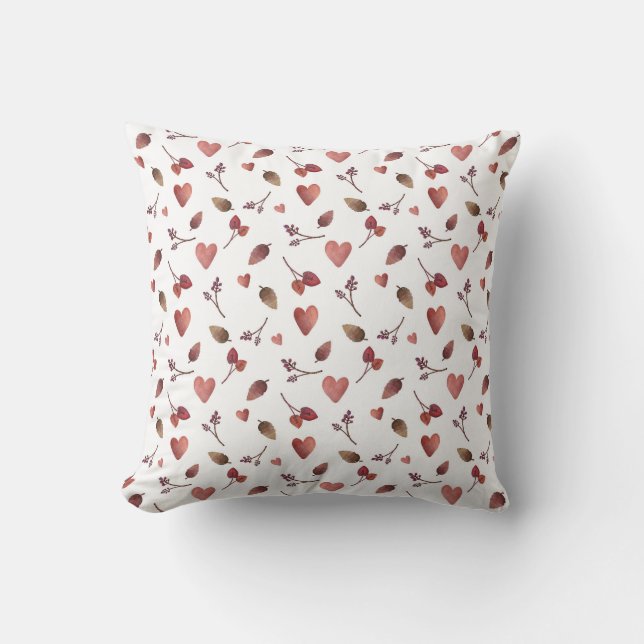 Warm Fall Aesthetic Pattern, Autumn Cozy Vibes  Throw Pillow (Front)