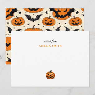 Warm Fall Autumn pumpkin Halloween Party Note Card