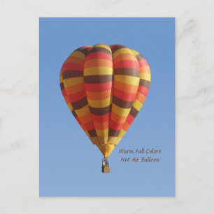 Warm Fall Colors Hot Air Balloon Postcard