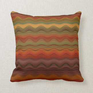 Warm Fall Colors Wavy Stripes Throw Pillow