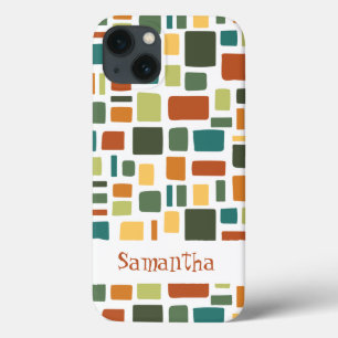Warm Fall Colors Wonky Squares & Rectangles iPhone 13 Case