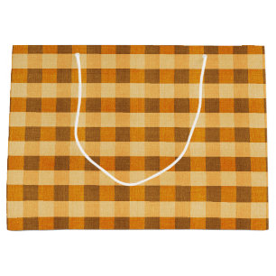Warm Fall Plaid Large Gift Bag