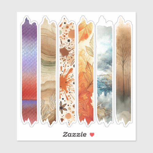 Warm Fall Watercolor Washi Tape Scrapbook Stickers