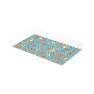Warm Falling Autumn Leaves with Flowers Acrylic Tray