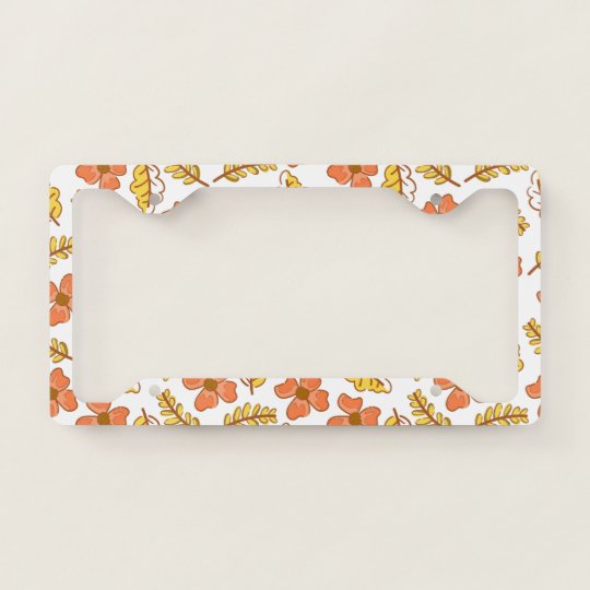 Flower and Leaves License Plate Frame Flower and Leaves License Plate Frame