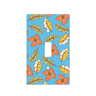 Warm Falling Autumn Leaves with Flowers Light Switch Cover