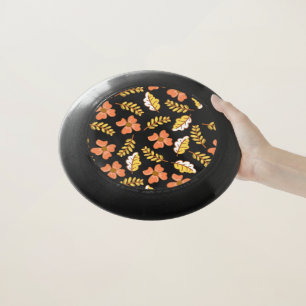 Warm Falling Autumn Leaves with Flowers Wham-O Frisbee