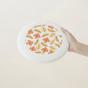 Warm Falling Autumn Leaves with Flowers Wham-O Frisbee
