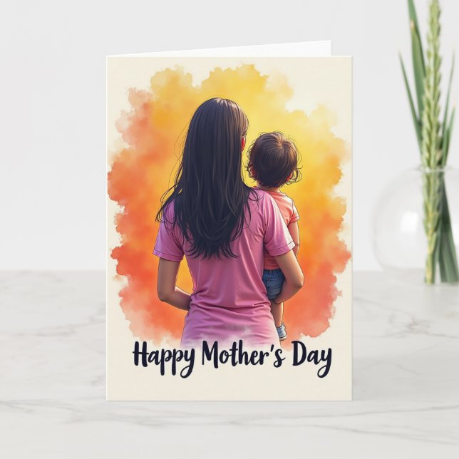 Warm Familial Mothers Day Card (Front)