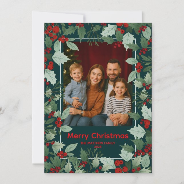 Warm Family Merry Christmas Card (Front)