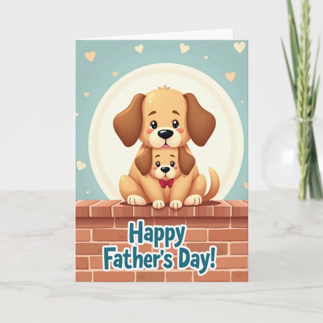 Warm Fathers Day Dog Design Card (Front)